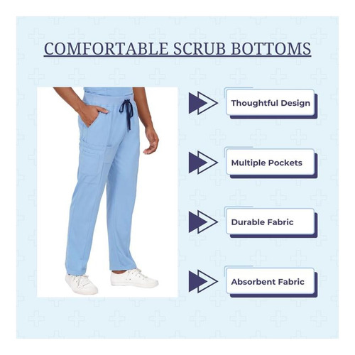 Mikal Bottom Scrub Para Hombres, Ajuste Regular Con 7 De De