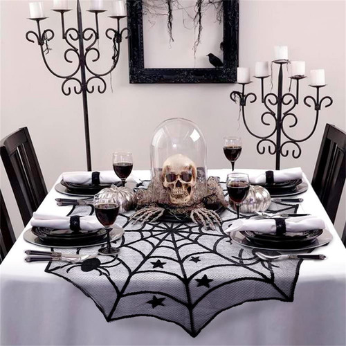Mantel De Halloween Con Diseño De Telaraña, Diseño De Murcié