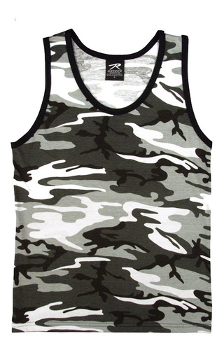 Musculosa Woodland Blanco Y Negro Hombre Mujer