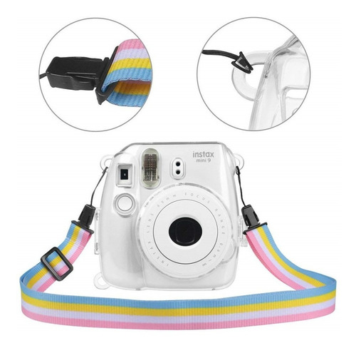 Imagen 4 de 10 de Funda De Plastico Duro Transparente Para Instax Mini 8 8+ 9