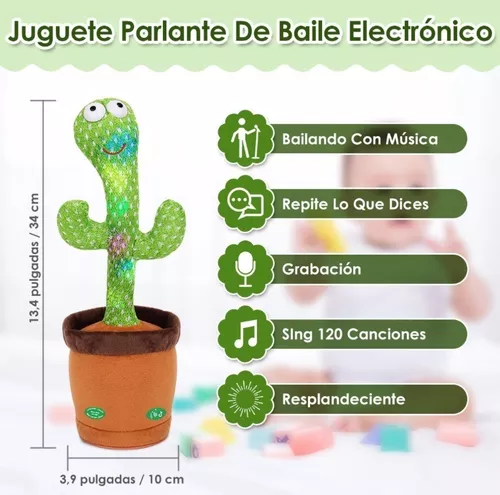 Juguete de cactus bailarín para bebé, divertido juguete parlante para bebés  y niños, juguete de peluche suave, puede cantar, grabar y repetir lo que