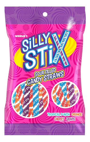 Caramelo Agridulce En Polvo Popotitos Silly Stix 78g Surtido