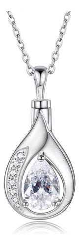 Collar De Urna En Forma De Lágrima Para Cenizas ' Plata De L