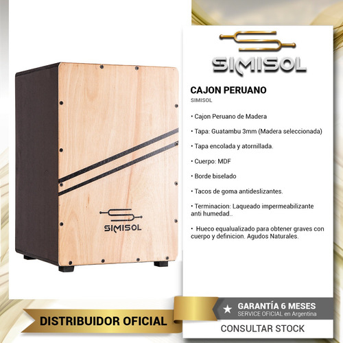 Cajon Peruano Profesional Simisol - Percusion Grave Definido