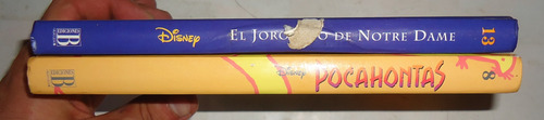 2 Libros Disney: Pocahontas - El Jorobado Ediciones B (Usado)