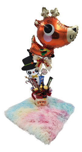 Taza Con Globo Y Chocolates Navideño