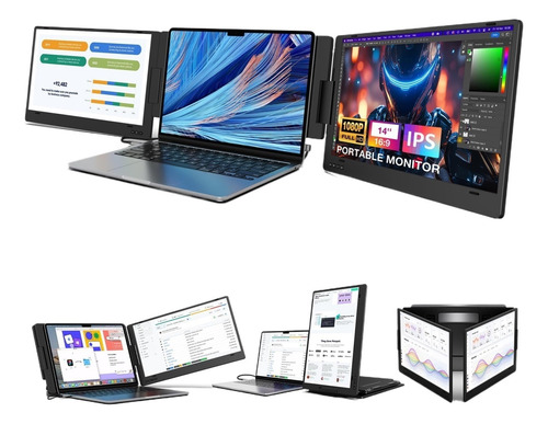 Extensor De Tela Triplo Portátil De 14 Para Laptop