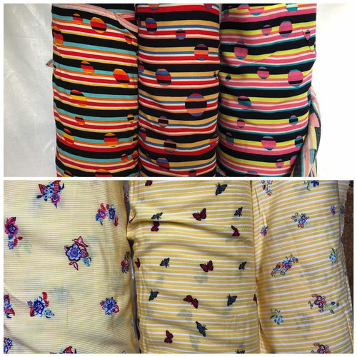 Tela Fibrana Estampada Por Metro Ideal Vestido, Pollera, Rem