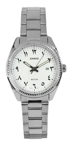 Reloj Casio Dama Ltp-1302d-7b3vd Calendario Original Blanco