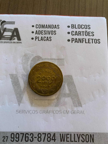 Moedas Antigas Do Floriano Peixoto De 2000 Reis De 1939