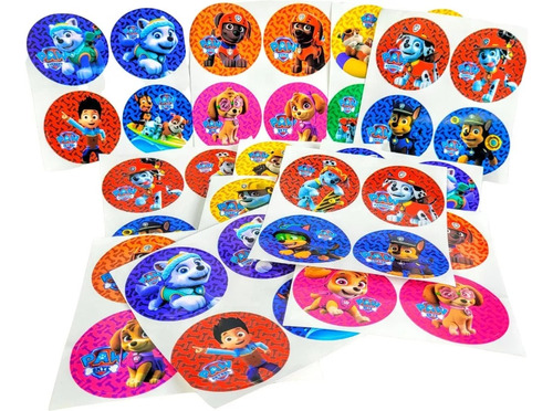 48 Stikers Paw Patrol Para Decorar Cumpleaños 