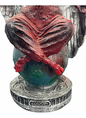Baphomet 26 Cm Macho Cabrío Estatuilla De Poder Satanico Rojo