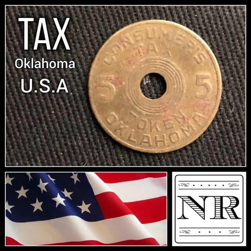 Imagen 4 de 4 de Impuesto Eeuu - Tax - Bronce - Token - Ficha - Oklahoma