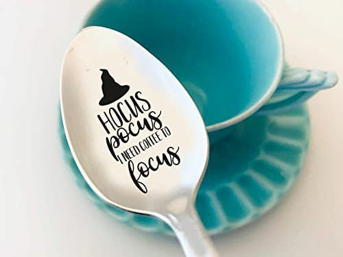 Hocus Pocus Necesito Café Para Enfocar Cucharas Con Mensajes