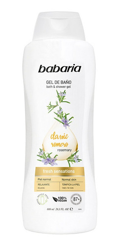 Gel De Baño Classic Romero Babaria Tonifica Relaja × 600ml