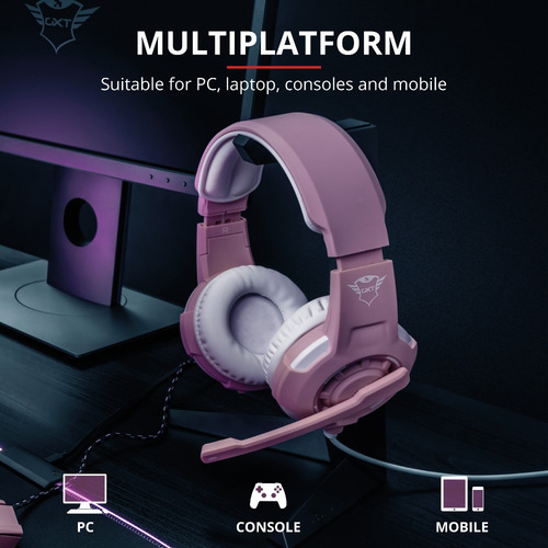 Imagen 7 de 11 de Audífonos gamer Trust Radius GXT 310 pink