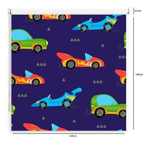 Cortina Enrollable Diseño Kids Cars 1.20x1.60 Decorplas