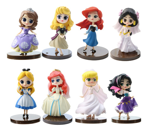 8 Unids/set Q Posket Princess Figura Decoraciones Para Tarta