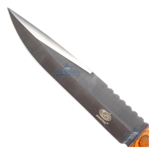 Faca De Caça Aço Inox 30cm Cabo De Madeira Com Bainha K107