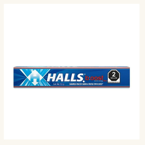 23 Pzas Caramelo Macizo Halls Boost Sabor A Frutas Tipo Boos
