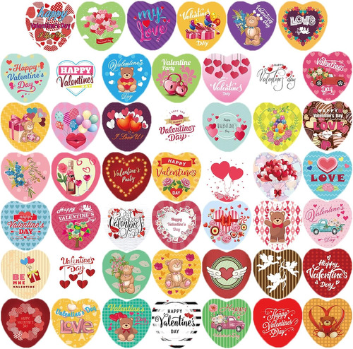 Set De Pegatinas Phileina Diseño De San Valentín, 48 Pcs