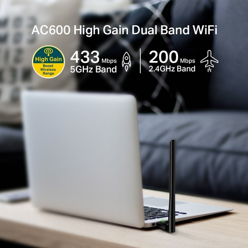 Imagen 6 de 7 de Tp-link, Tarjeta Usb Wifi Banda Dual Ac600, Archer T2u Plus