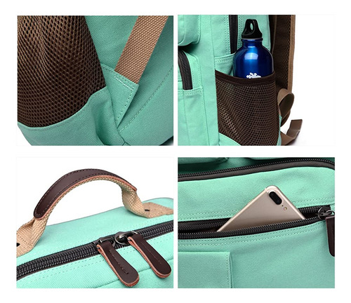 Mochila Para Ordenador Portátil | Verde Menta Vintage
