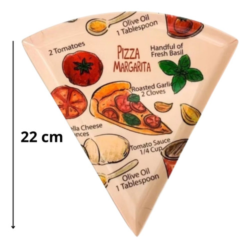 Prato Formato Pizza Conjunto C/ 6 Melanina Mesa Posta