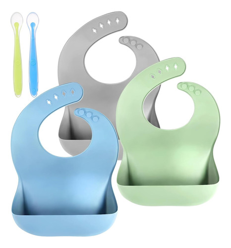 Silicone Baby Bibs Baby Feeding Set Baby Spoons Silicone