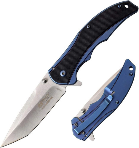 Cuchillo Navaja Plegable De Bolsillo, Azul | Mtech