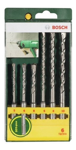 Kit 6 Pzs Bosch Alemanas Rotomartillo Mechas Sds Plus