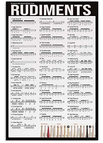 King Print Drum Rudiments Poster Drum Poster Música Decorac