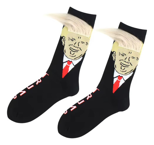 Calcetines Donald Trump Calcetas Presidente Donald Trump 3d Negro 3d Estampado Unitalla