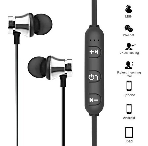 Auricular Bluetooth Inalámbrico Para Deportes Estéreo Color Negro