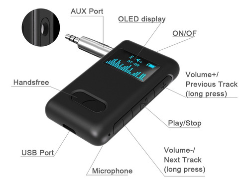 Bt-b9 Receptor Bluetooth Estéreo De Coche Adaptador De