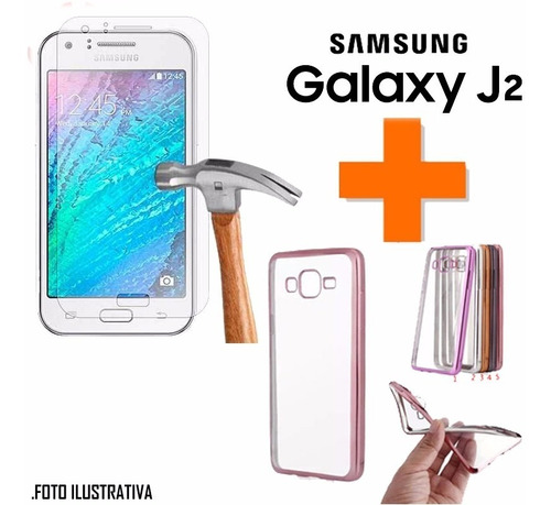 Protector Tpu Gel Mas Vidrio Templado Para Samsung Galaxy J2
