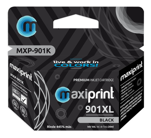 Imagen 1 de 3 de Cartucho Compatible Tinta Hp 901xl Ch561hl Negro
