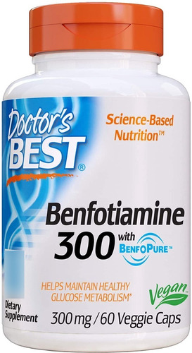 Benfotiamina Premium Alta Potencia 300 Mg 60 Caps Eg Bb40