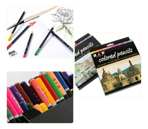 Set De Lápices Artist Pencils H&b, 50 Colores, Preafilados