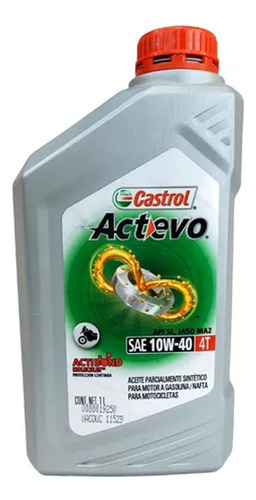 Aceite Moto Castrol 4t Actevo  10w40 Semi Avant Motos