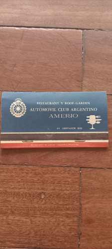 Antigua Cajetilla Fósforos Automóvil Club Argentino