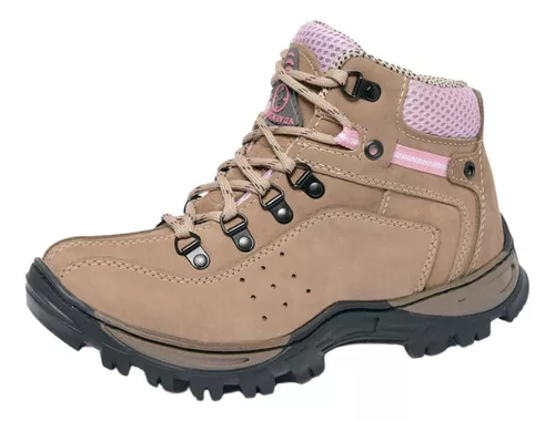 Bota Original Caterpillar Feminina Confortável Couro Legitimo palmilha a  Gel Rosa Impermeável.