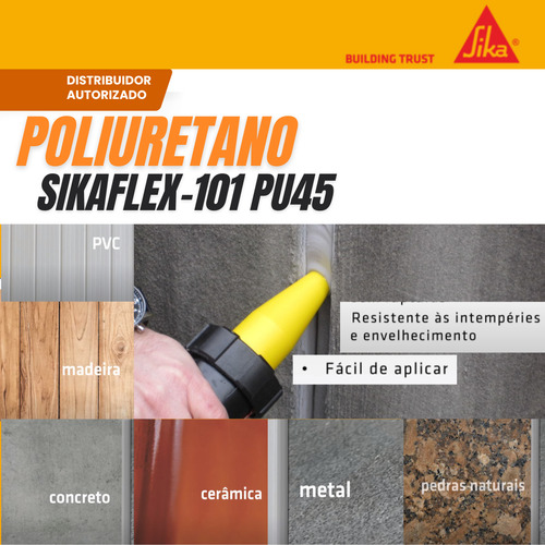 Kit 10 Sachê Sikaflex 101 Sachê Cinza Uso Geral 600ml/ 930g
