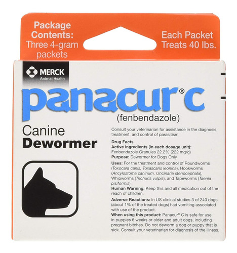 Panacur C - Desparasitante Canino Para Perros, 0.14 Oz Cada