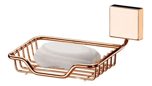 Porta Sabonete Inox P/ Banheiro Saboneteira Parede Rose Gold