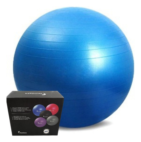 Pelota de pilates Fisiotleta 75 cm color azul con inflador - unidad