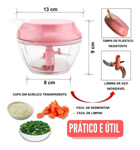 Mini Processador Processador Alimentos Manual Alho Cebola