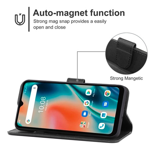Imagen 5 de 10 de Funda De Piel Para Umidigi Bison X10 Pro
