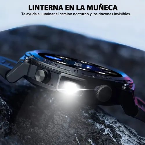 Práctico Tactical Smartwatch Eigiis Ke3 Linterna Con Doble Correa Caja Naranja