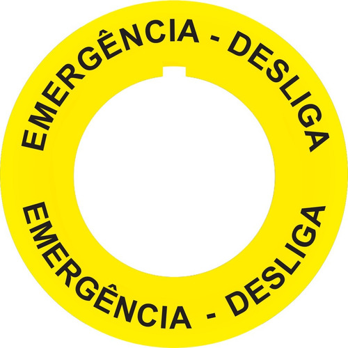 Etiqueta Para Botão De Emergência 30mm Nr12 Kit 10 Peças